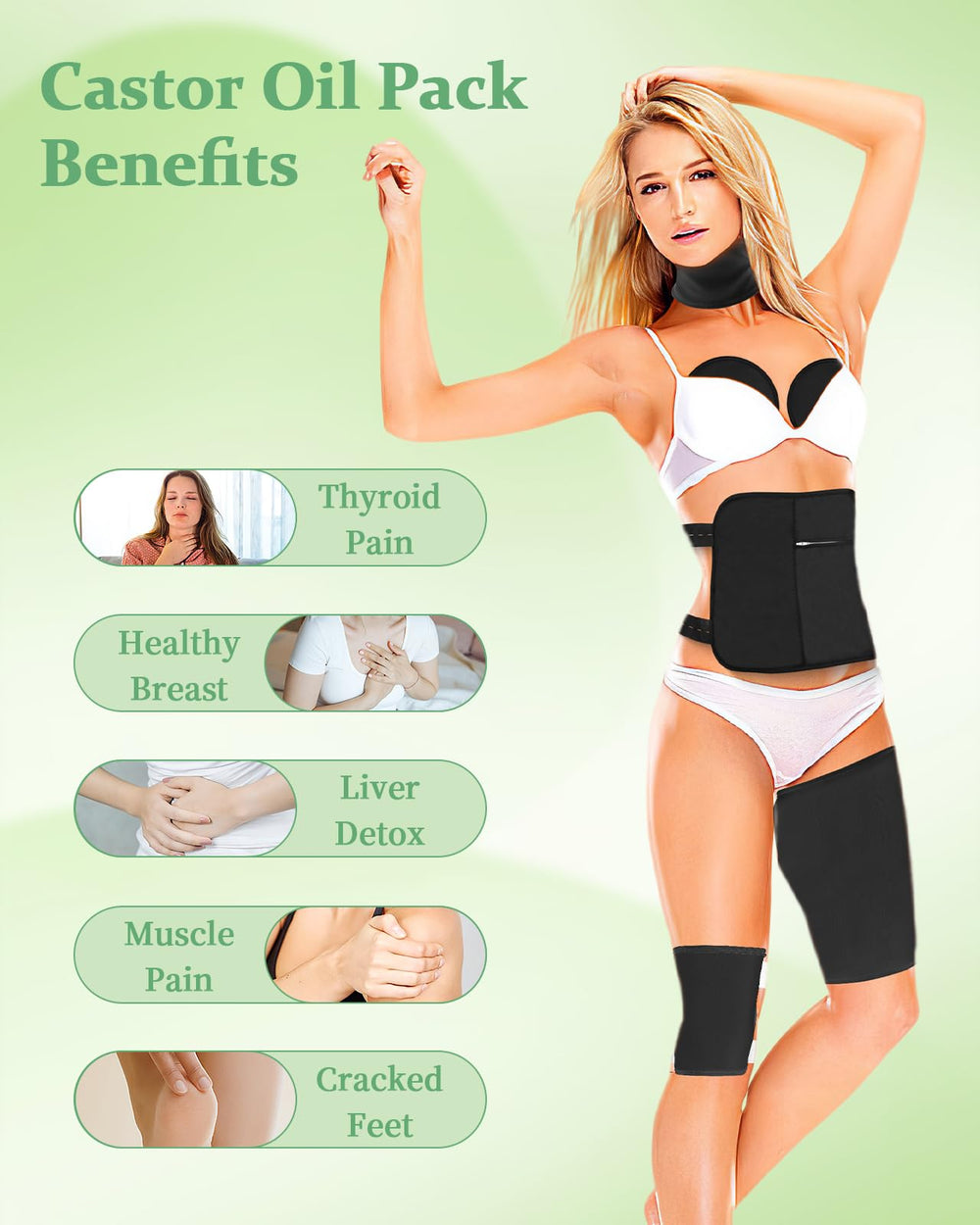 Chest wraps for castor oil pack kit (2 pieces)