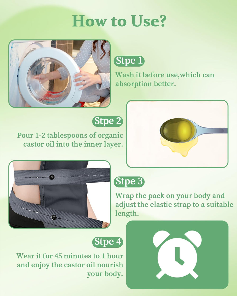 Castor oil wrap for the knee — first wrap