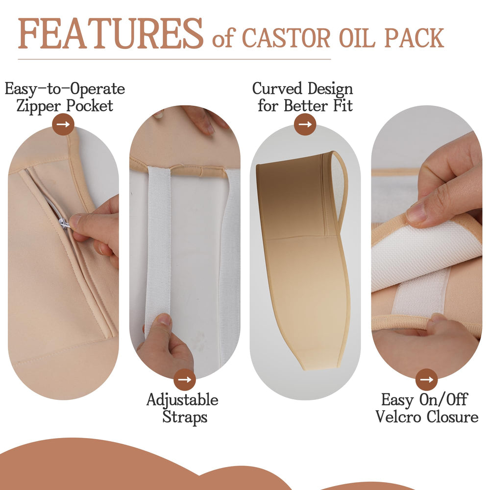 Castor oil pack knee and leg packs