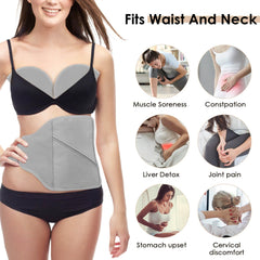 Castor oil pack knee and wrist wrap with adjustable strap