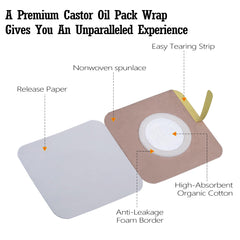 Castor oil pack wrap applied to body with no wash required