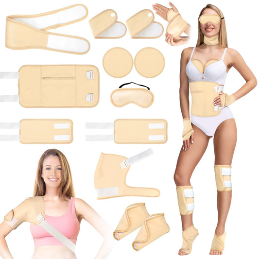 12-piece organic cotton castor oil pack wrap kit for whole body