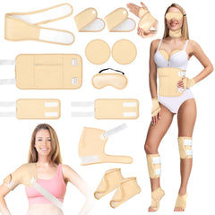 12-piece organic cotton castor oil pack wrap kit for whole body