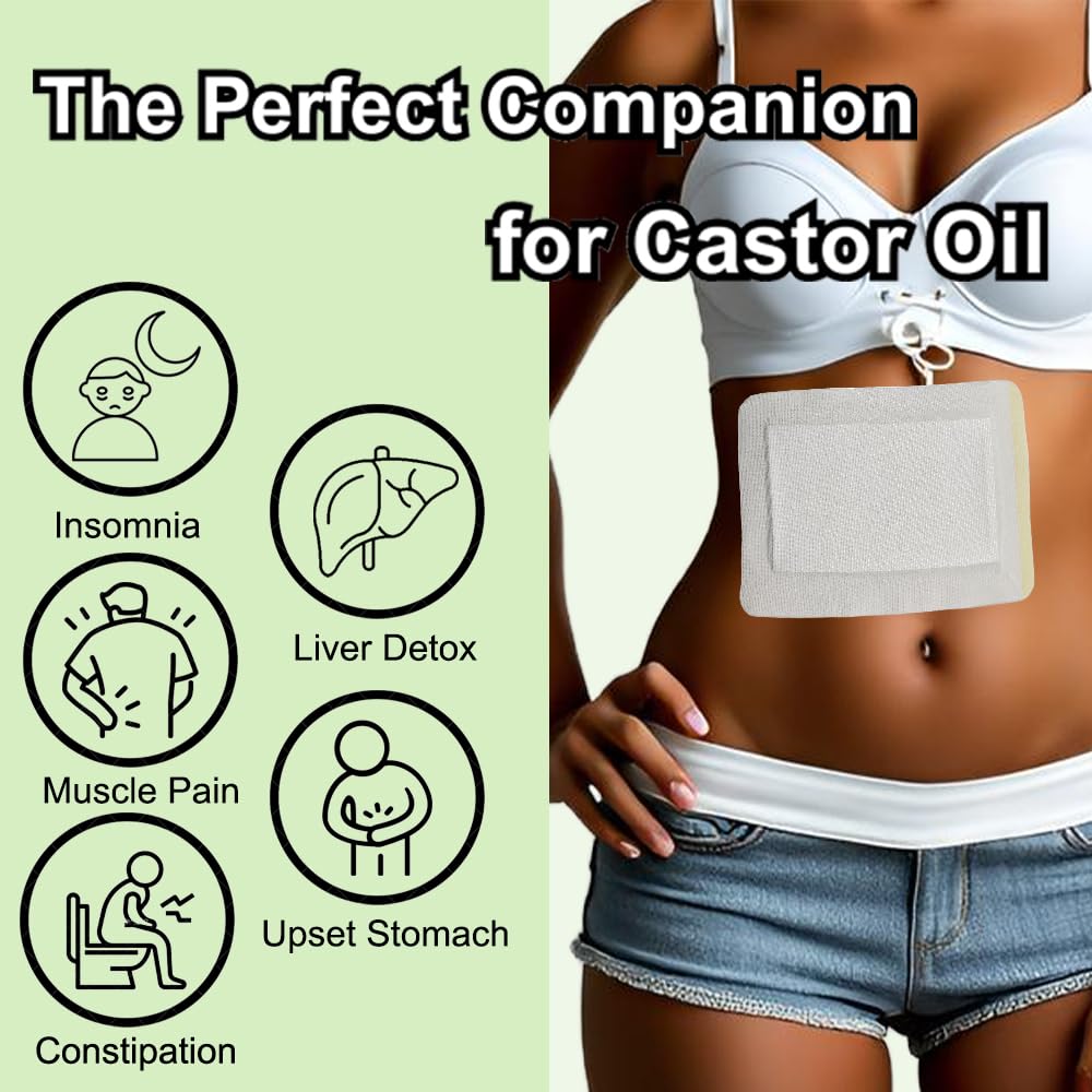 Castor oil pack wrap used on abdomen or stomach