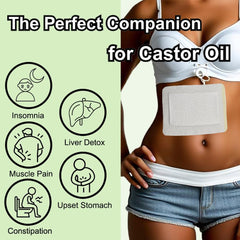 Castor oil pack wrap used on abdomen or stomach