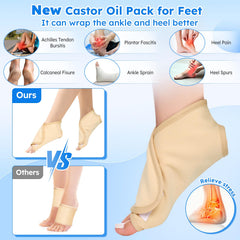 Shoulder and neck castor oil pack wrap in use