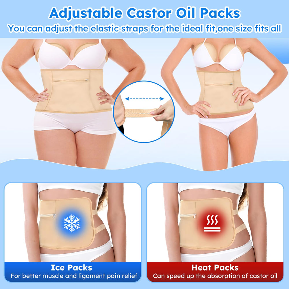 Foot castor oil pads for castor oil therapy