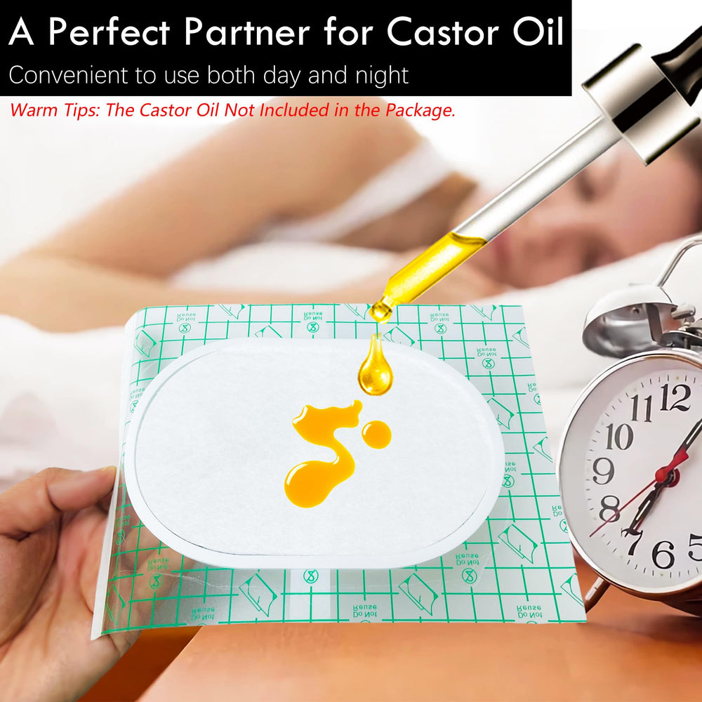 Travel-friendly disposable castor oil patches set