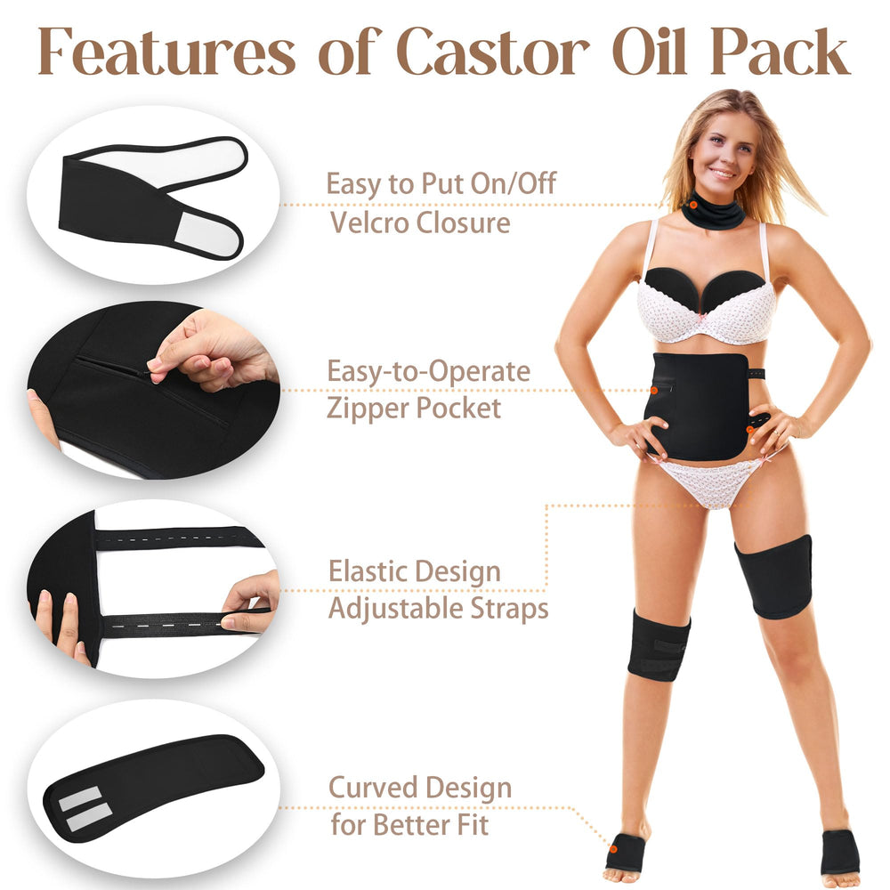 Castor Oil Pack Wrap feet pieces