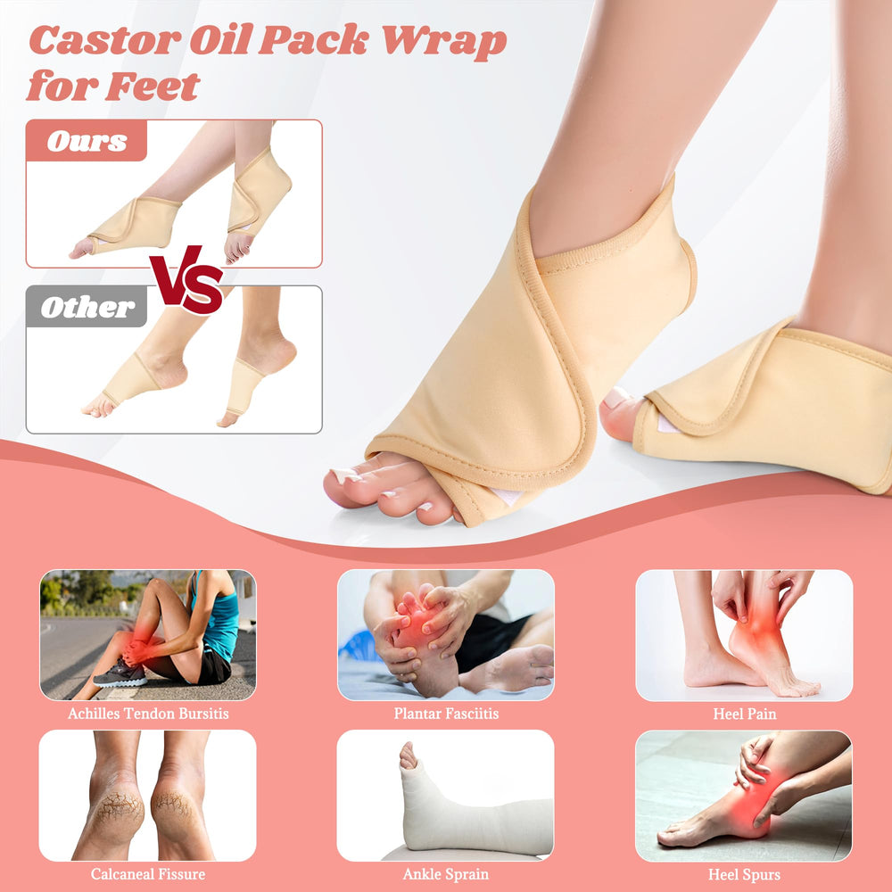 Hands and eyes castor oil pack wraps