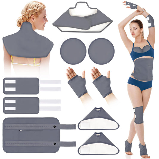 Castor Oil Pack Wrap Kit laid out with 10 pieces