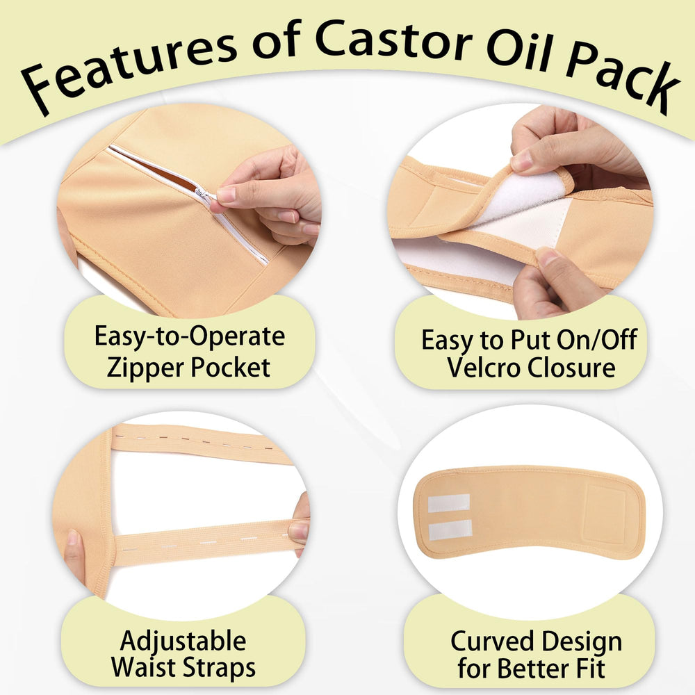 Castor Oil Pack Wrap knee pad 1 - organic cotton