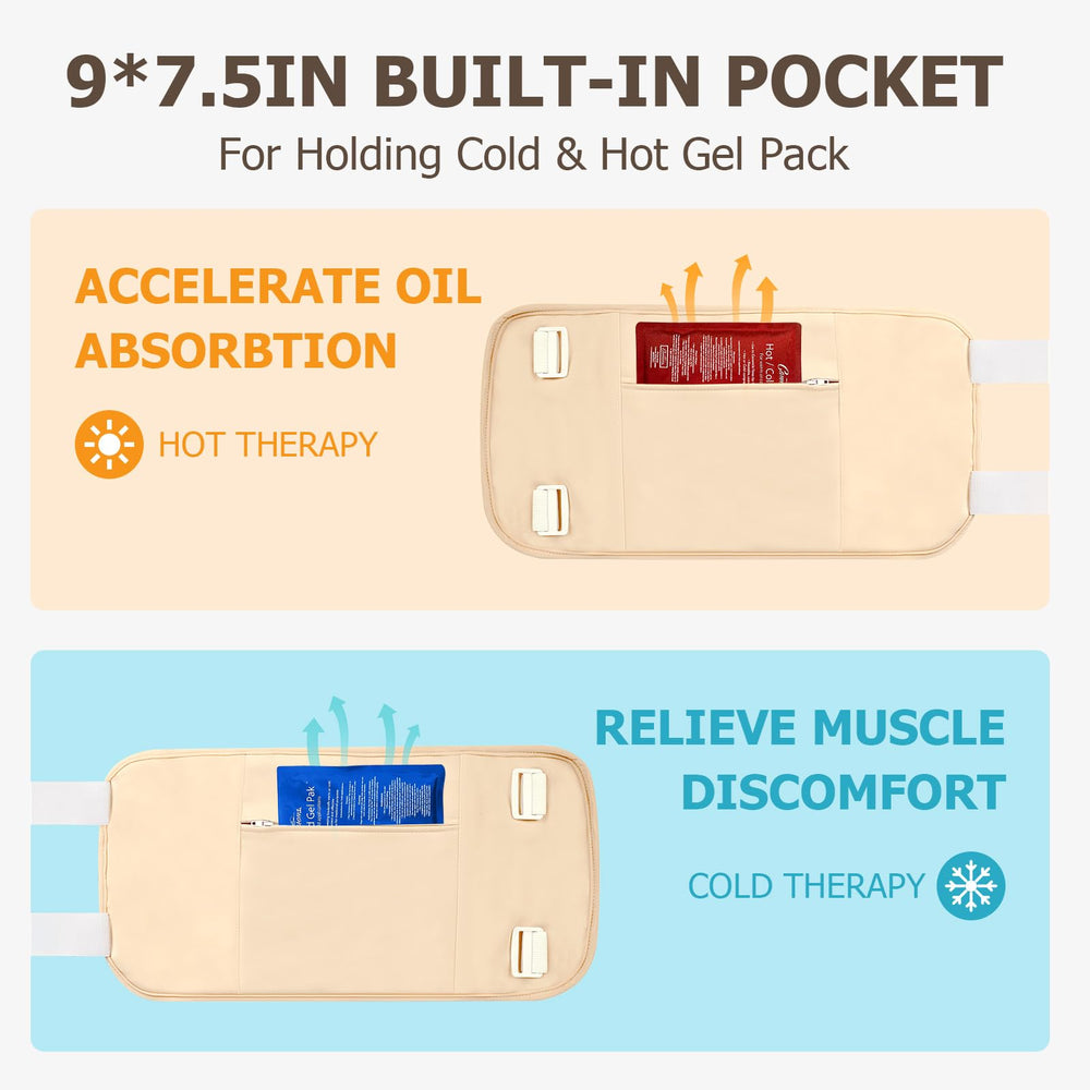 Knee castor oil pack wrap - left pack (Allcucut)