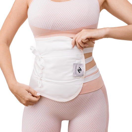 Castor oil pack wrap for stomach with adjustable straps