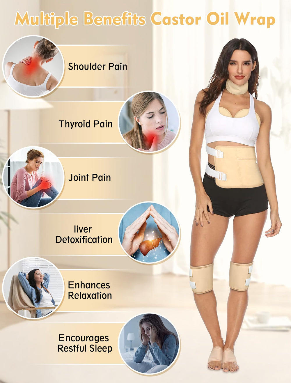 Thyroid neck castor oil wrap