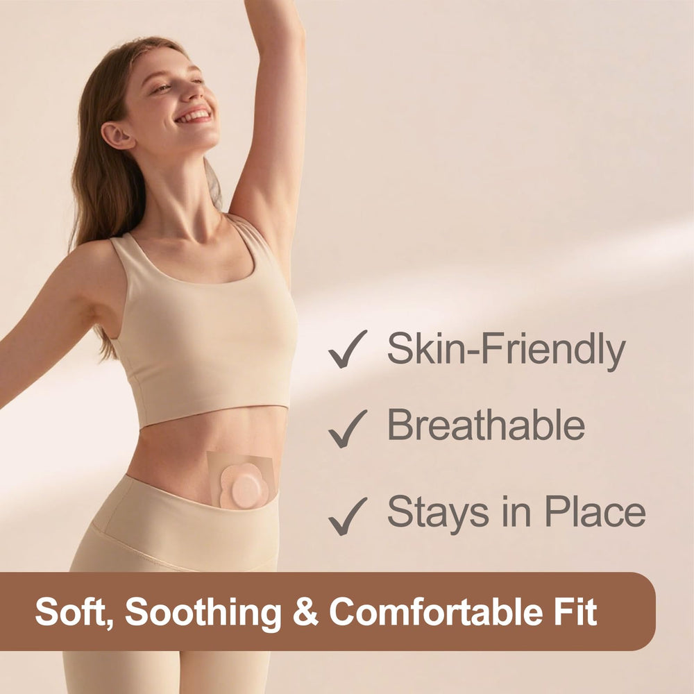 Applying castor oil with belly button patch