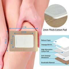 Castor oil patch applied to abdomen area