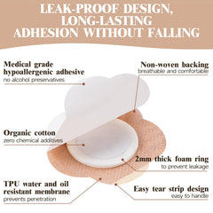 Anti-leak barrier and strong adhesive on castor oil patch