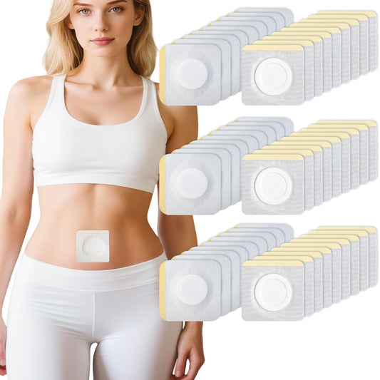 Castor oil patch wrap covering belly button area (3.2 x 3.2 inches)