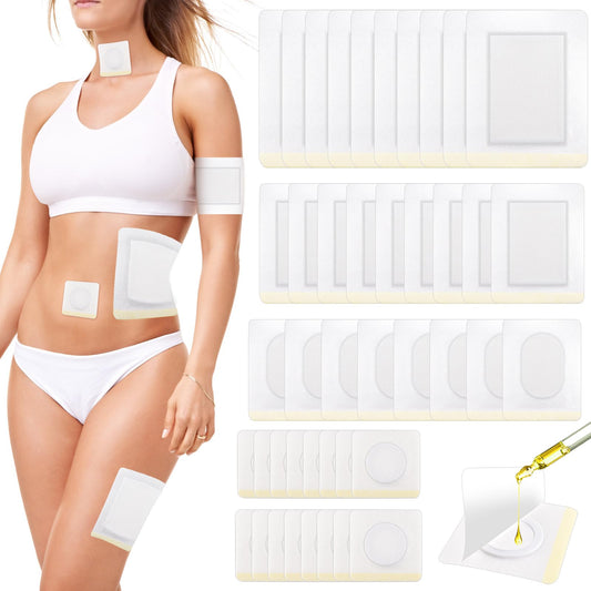 46-piece castor oil patches in five body-size options