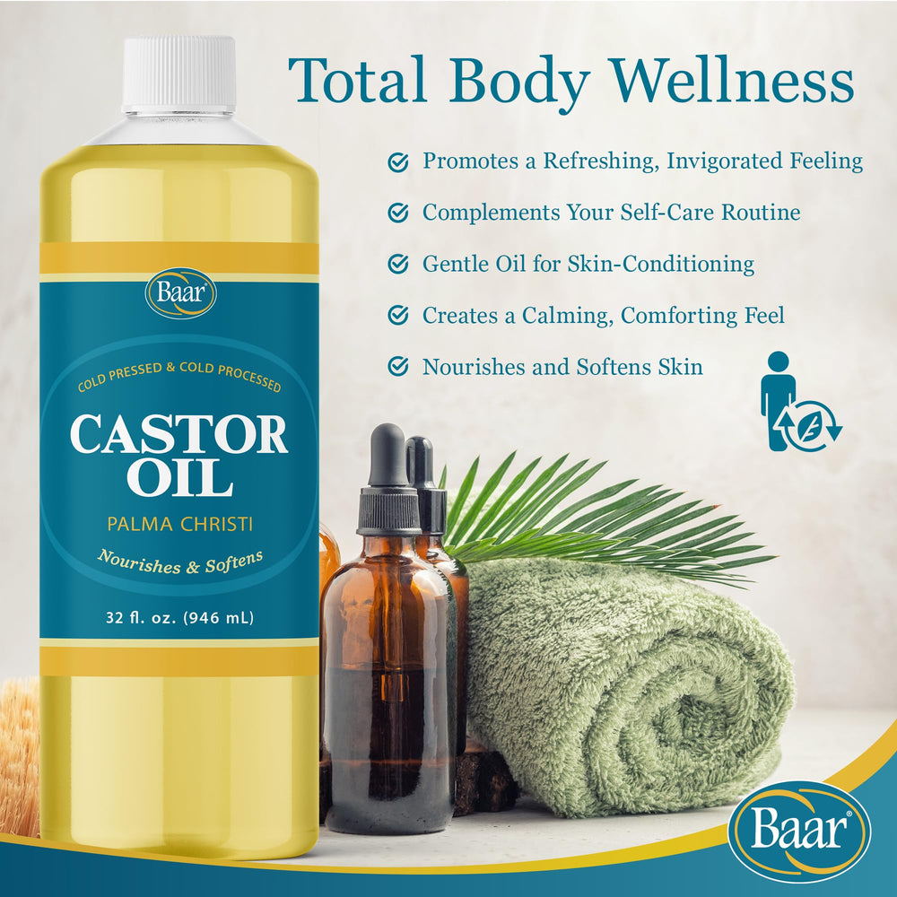 Close-up texture of cold-pressed castor oil