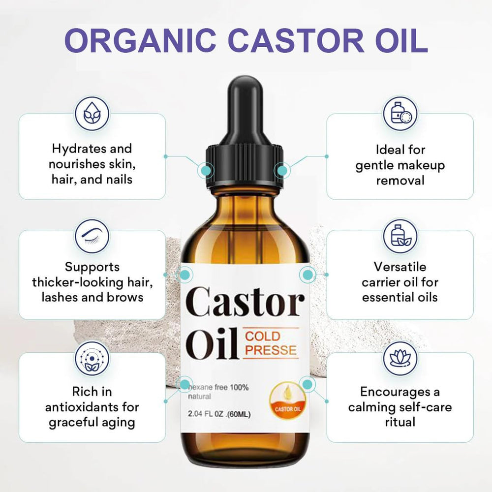 Self-adhesive castor oil patches for neck or shoulders
