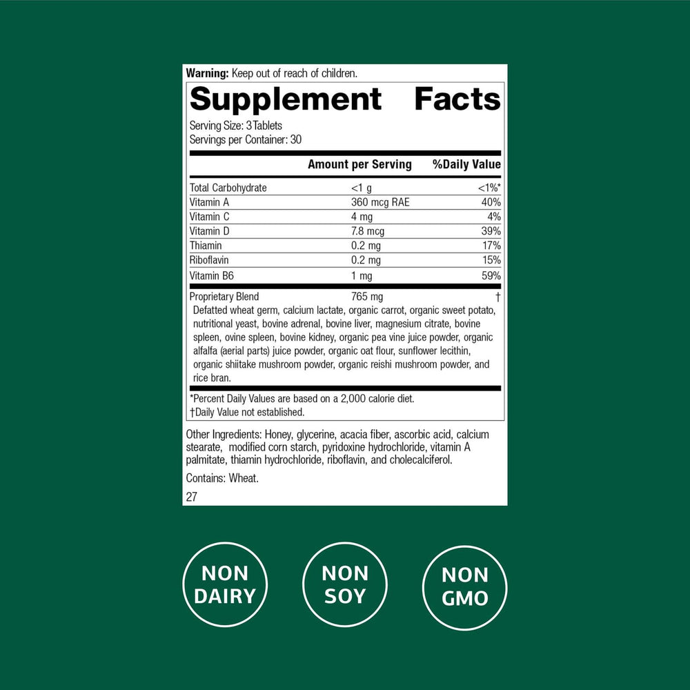 Catalyn bottle back label with supplement facts