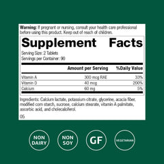 Back label of Cataplex D bottle showing ingredients