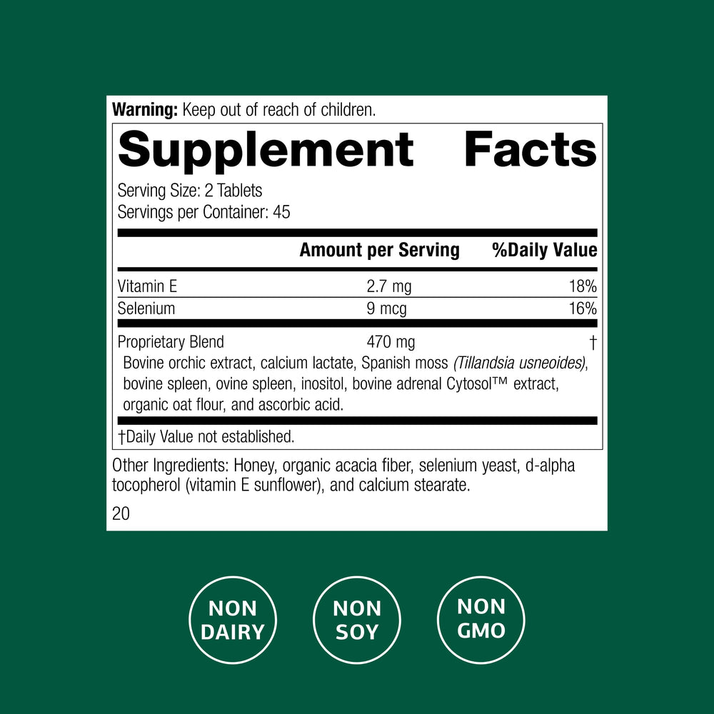 Non-dairy and non-soy indication on Cataplex E2 packaging