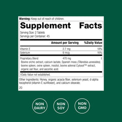 Non-dairy and non-soy indication on Cataplex E2 packaging