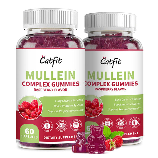Catfit Mullein Gummies Raspberry flavor front view