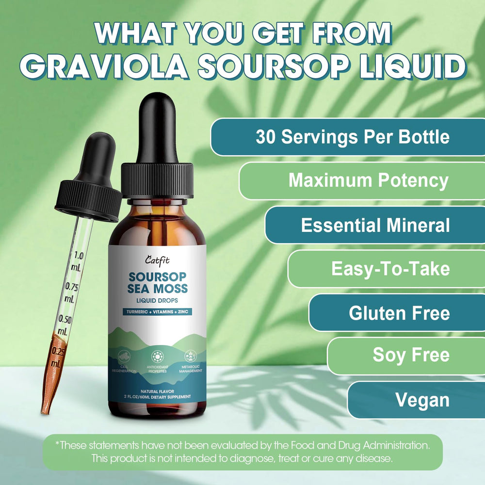 Sea moss and turmeric beside Catfit liquid drops