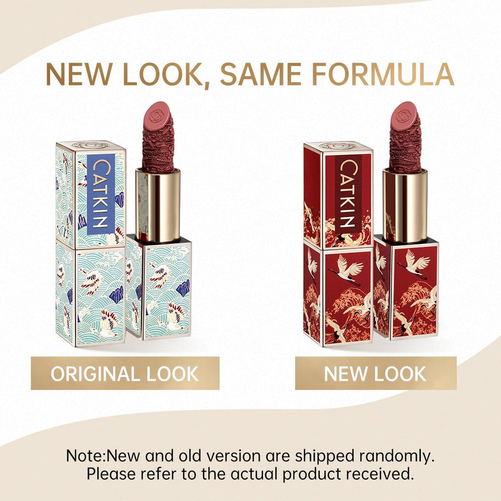 Catkin Lipstick outer case inspired by traditional painting artwork detail.