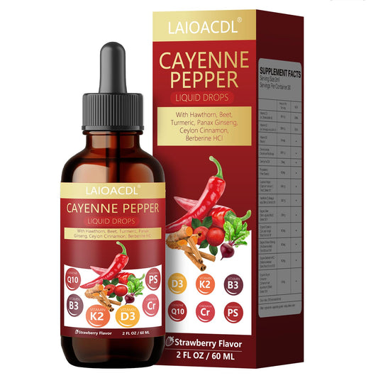 Cayenne Pepper Drops bottle with strawberry flavor