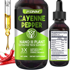 Cayenne Pepper Drops bottle on white background