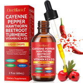 Cayenne Pepper Drops bottle with organic cayenne extract and hawthorn berries