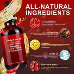 Close-up of cayenne pepper extract and hawthorn berry ingredients