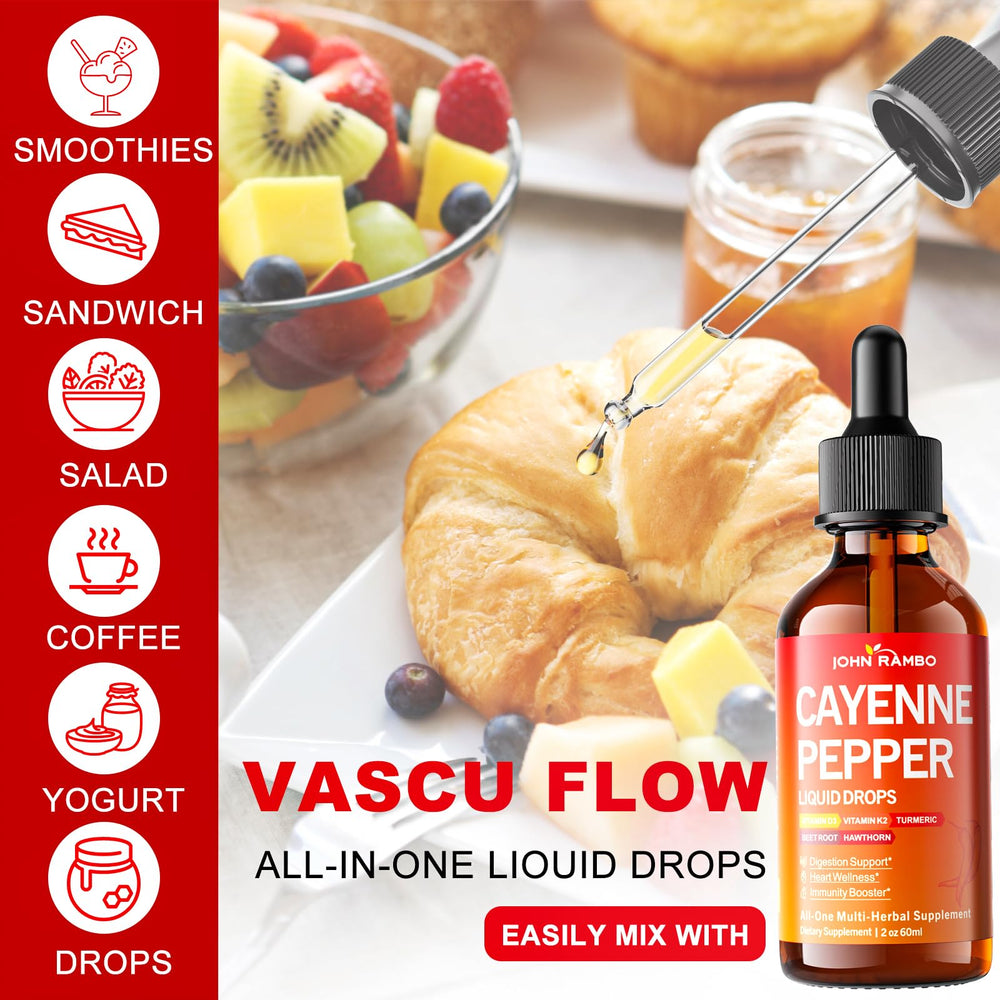 2 Fl Oz Cayenne Pepper Liquid Drops bottle on white background