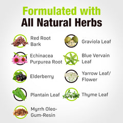 Ingredients: red root bark, echinacea purpurea, elderberry