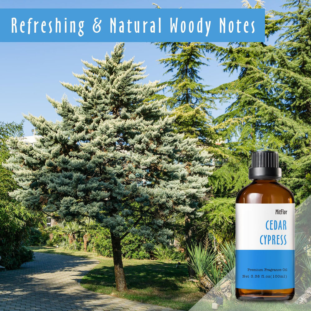 Close-up of Cedar Cypress Fragrance Oil label