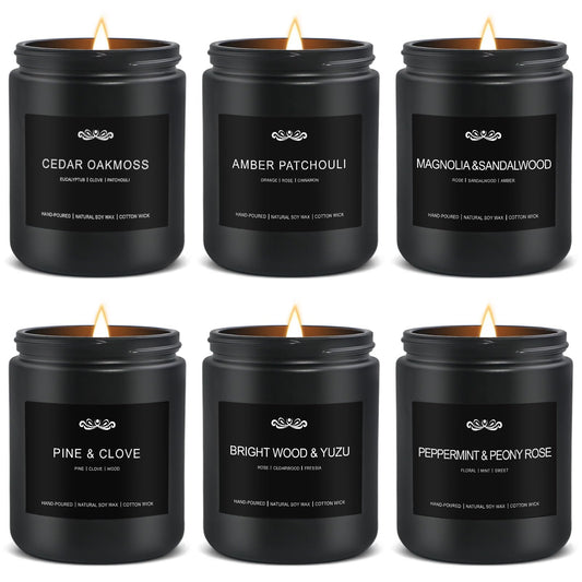 Six-pack men's aromatherapy candles gift set
