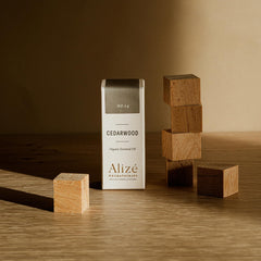 Relaxing aromatherapy scene illustrating cedarwood diffuser