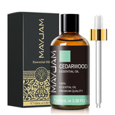 Cedarwood essential oil in amber 100ml bottle