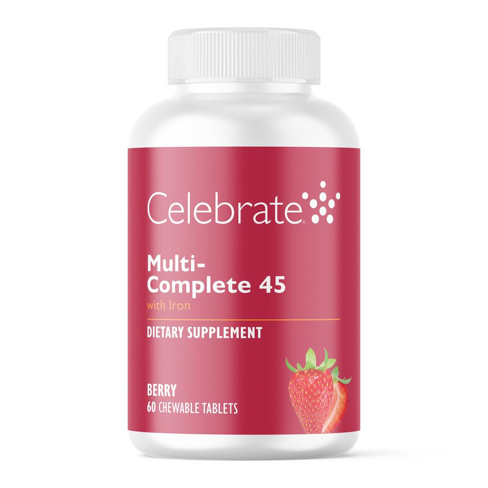 Bottle of Celebrate Vitamins Multi-Complete Chewables Berry flavor (60 tablets)