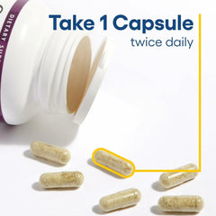 Dosing reminder showing daily capsule dosage