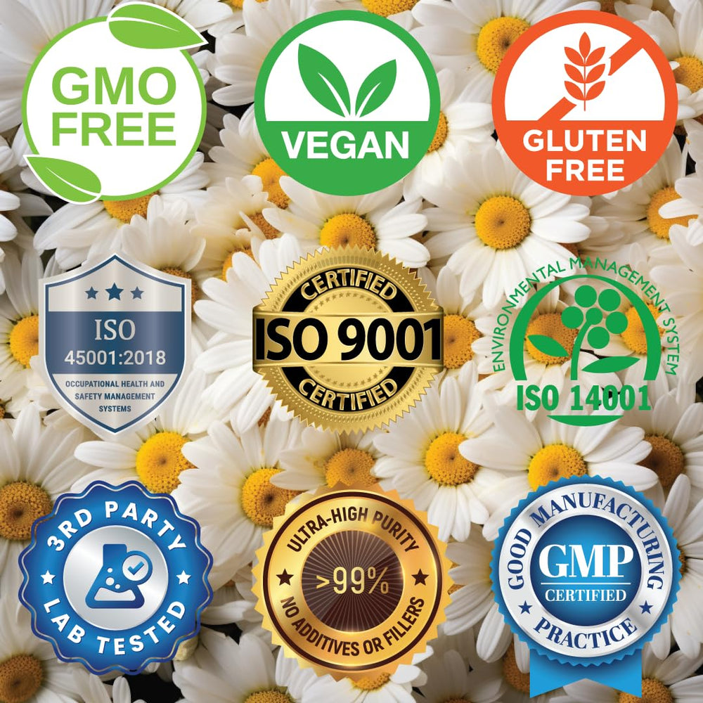 CellFend Apigenin label with certifications