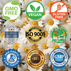 CellFend Apigenin label with certifications
