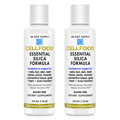 Front view of Cellfood Essential Silica Anti-Aging Formula bottles in 2-pack