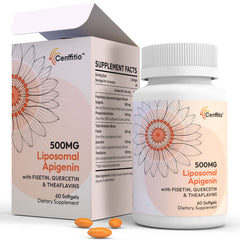 Cenffitio Liposomal Apigenin 500mg Softgels bottle - front view