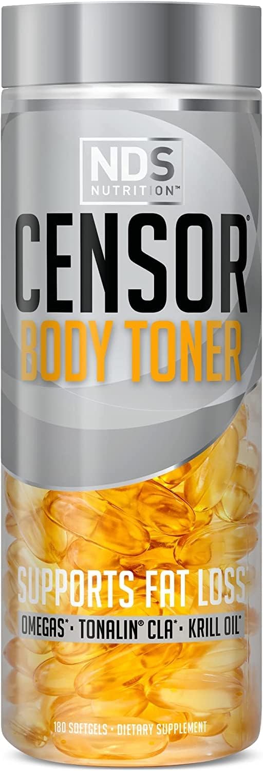 Censor fat loss and body toning supplement bottle with 180 softgels